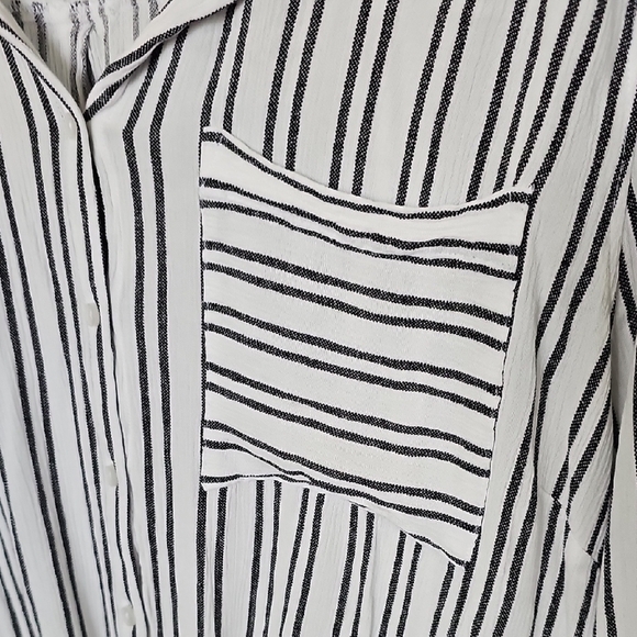 Vixbe Casual Shirttail Striped Button Down Knot front Shirt XXL - Picture 4 of 10